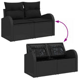 Garden Sofa Black 124 x 62 x 69cm Poly Rattan 42006751