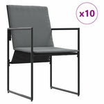 Garden Dining Set 11 pcs Black Steel 3335861