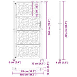 Garden Gate Black 100x200 cm Steel Leaf Design 4100963