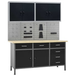 Workbench with Four Wall Panels and Two Cabinets 3053435
