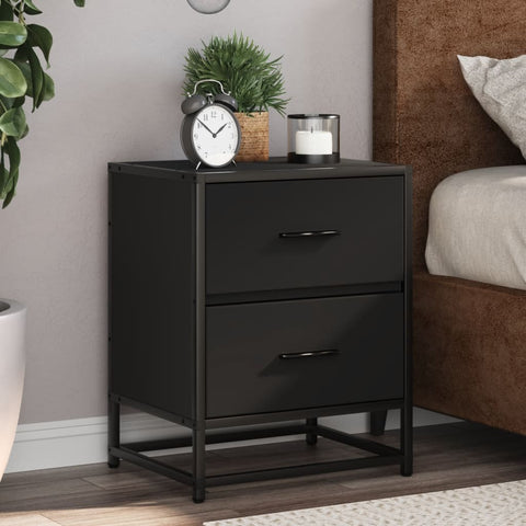 ZNTS Bedside Cabinets 2 pcs Black 40x31x50 cm Engineered Wood 848675