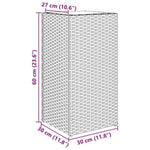 ZNTS Garden Planters 2 pcs Grey 30x30x60 cm Poly Rattan 3210518