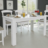 ZNTS Dining Table 140x80x75 cm White 243056