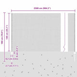 Welded Wire Fence 25 x 1.4 m PVC-Coated Steel Grey Mesh 3336865