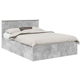 Bed Frame Concrete Grey 150 x 200 cm Engineered Wood 3408658