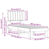 Bed Frame with Upholstered Headboard Light Grey 80 x 200 cm 877523