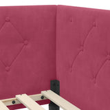 Corner Bed Frame with Headboard Wine Red 90 x 200 cm Velvet 42016610