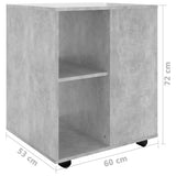 Storage Cabinet Concrete Grey Engineered Wood Standard 808462