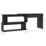 801100 Corner Desk Grey 200x50x76 cm Engineered Wood