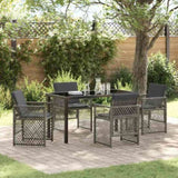 Garden Dining Set 5 pcs Grey Poly Rattan 3380626