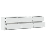 TV Cabinet with LED White 180x34x50 cm Engineered Wood 3307926