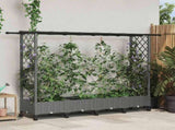 Raised Bed with Trellis and Roof Light Grey 203 x 40 x 127 cm 3423159