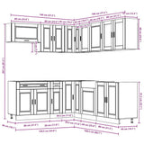 11 Piece Kitchen Cabinet Set "Porto" Old Wood Engineered Wood 3314939