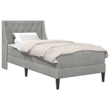 Bed Frame with Mattress Light Grey 90 x 190 cm Velvet 3415238