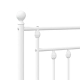 Metal Bed Frame without Mattress with Footboard White 135x190cm 353603
