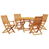 Garden Dining Set Folding 5 pcs Brown Solid Acacia Wood 3375709