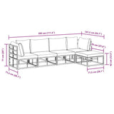 Garden Sofa Set with Cushion 5 pcs Black Aluminium 3378862
