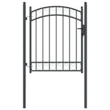 Fence Gate EMMEN 150 x 100 cm Powder-coated steel Grey Lockable 42008974