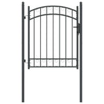 Fence Gate with Lock Grey 150 x 100 cm Powder-coated steel 42008974