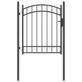 Fence Gate with Lock Grey 150 x 100 cm Powder-coated steel 42008974
