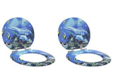 Soft-Close Toilet Seat 2 pcs Blue 44 x 38 cm MDF board 3414536