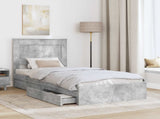 Storage Bed Concrete Grey 90 x 190 cm Engineered Wood 3410271