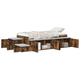 Storage Bed Frame with Drawer Smoked Oak 234 x 118 x 53.5 cm 3335585