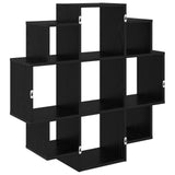 Wall Shelf Black Oak 90 x 25 x 90 cm Engineered Wood 8012173