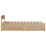 Bed Frame without Mattress 75x190 cm Small Single Solid Wood Pine 3301773