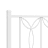 Metal Bed Frame without Mattress with Headboard White 90x190cm 376169