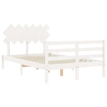 ZNTS Bed Frame without Mattress White Double Solid Wood 3195262