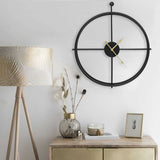 Wall Clock Black Iron 52 cm Decorative Inlays Wall Clock 325171