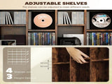 CD Storage Unit with Adjustable Shelves, 89 x 130.5 cm, Rustic Brown T3398P553227
