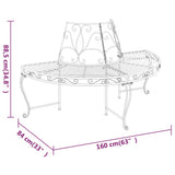 Tree Bench Set of 2 Black Steel Medium Durable 3095716