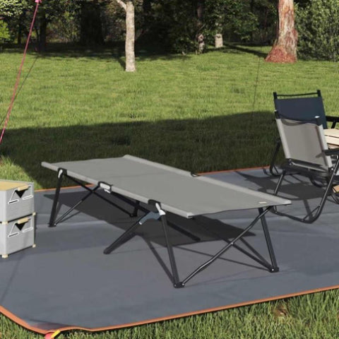 Folding Camping Bed Folding Grey 206 x 76 x 74 cm Oxford fabric 42003165