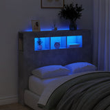 LED Headboard Concrete Grey 120x18.5x103.5 cm Engineered Wood 837340
