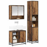 Bathroom Furniture Set with Door 3 pcs Old Wood Engineered Wood 3402438