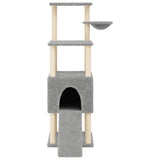 Cat Tree with Sisal Scratching Posts Light Grey 153 cm 172116