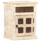 Bedside Cabinet White 40x30x50 cm Solid Mango Wood 285896