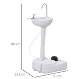 Camping Portable Handwash Sink w/ Towel Holder & Soap Dispenser Rolling Wheels Outdoor Drainage T3398P348688
