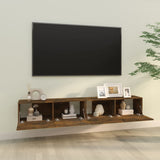 Wall TV Cabinets 2 pcs Smoked Oak 100x30x30 cm Engineered Wood 820466