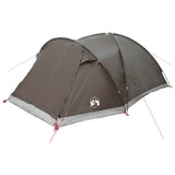 Cabin Tent with Roof Brown grey 6-Person Polyester and Steel 42029012