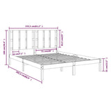 Bed Frame without Mattress White 150x200 cm King Size Solid Wood 3105606