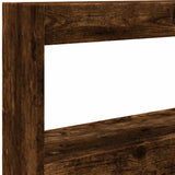 Headboard Cabinet with LED Smoked Oak 100x17x102 cm 839186