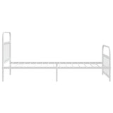 Metal Bed Frame without Mattress with Footboard White 107x203cm 352641