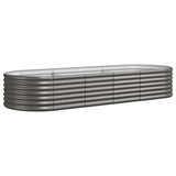 Garden Raised Bed Galvanised Steel 224x80x36 cm Grey 318919