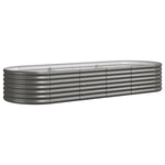 ZNTS Garden Raised Bed Powder-coated Steel 224x80x36 cm Grey 318919