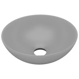 Bathroom Sink Ceramic Light Grey Round 146982