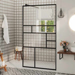 Walk-in Shower Wall with Clear ESG Glass 90x195 cm Black 150753
