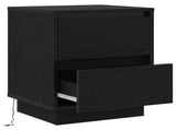 Bedside Cabinet Black Oak 39 x 34.5 x 50 cm Engineered wood 869612